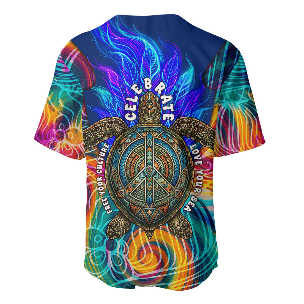 Torres Strait Islanders Sea Turtle Baseball Jersey Indigenous Tribal Peace Art Cultural Headdress Motif