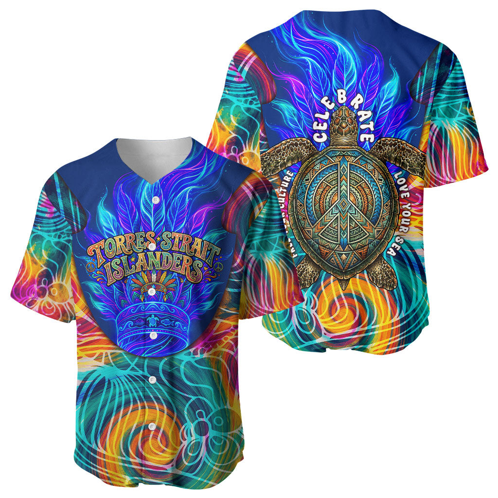 Torres Strait Islanders Sea Turtle Baseball Jersey Indigenous Tribal Peace Art Cultural Headdress Motif