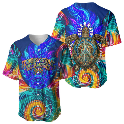 Torres Strait Islanders Sea Turtle Baseball Jersey Indigenous Tribal Peace Art Cultural Headdress Motif