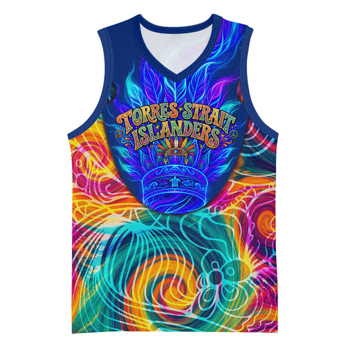Torres Strait Islanders Sea Turtle Basketball Jersey Indigenous Tribal Peace Art Cultural Headdress Motif