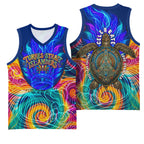 Torres Strait Islanders Sea Turtle Basketball Jersey Indigenous Tribal Peace Art Cultural Headdress Motif