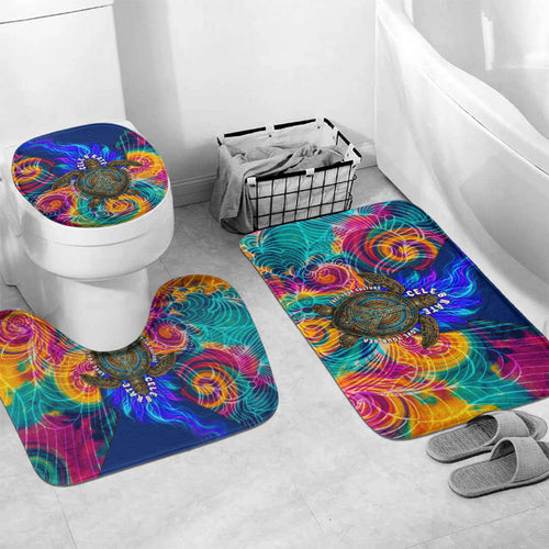 Torres Strait Islanders Sea Turtle Bathroom Set Indigenous Tribal Peace Art Cultural Headdress Motif