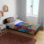 Torres Strait Islanders Sea Turtle Bedding Set Indigenous Tribal Peace Art Cultural Headdress Motif