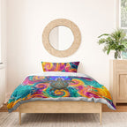 Torres Strait Islanders Sea Turtle Bedding Set Indigenous Tribal Peace Art Cultural Headdress Motif