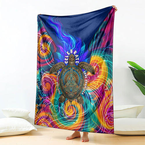 Torres Strait Islanders Sea Turtle Blanket Indigenous Tribal Peace Art Cultural Headdress Motif