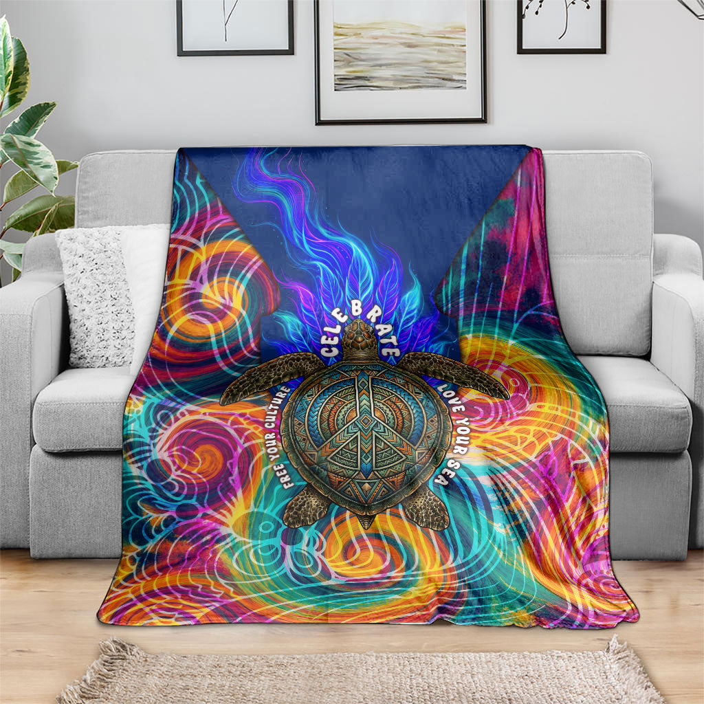 Torres Strait Islanders Sea Turtle Blanket Indigenous Tribal Peace Art Cultural Headdress Motif