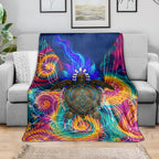 Torres Strait Islanders Sea Turtle Blanket Indigenous Tribal Peace Art Cultural Headdress Motif