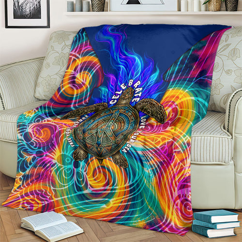 Torres Strait Islanders Sea Turtle Blanket Indigenous Tribal Peace Art Cultural Headdress Motif