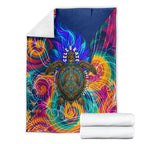 Torres Strait Islanders Sea Turtle Blanket Indigenous Tribal Peace Art Cultural Headdress Motif