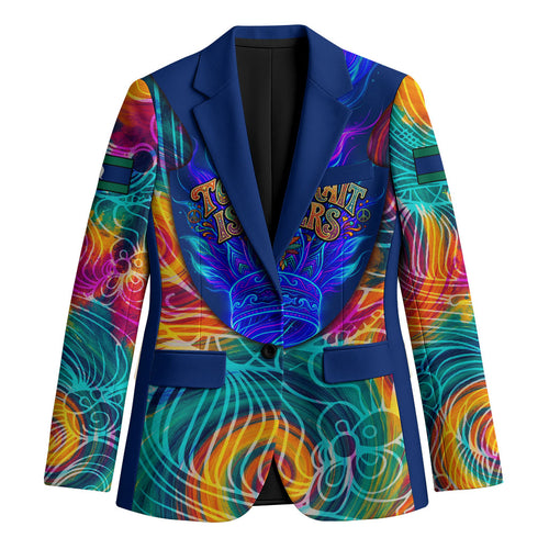 Torres Strait Islanders Sea Turtle Blazer Indigenous Tribal Peace Art Cultural Headdress Motif