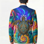 Torres Strait Islanders Sea Turtle Blazer Indigenous Tribal Peace Art Cultural Headdress Motif