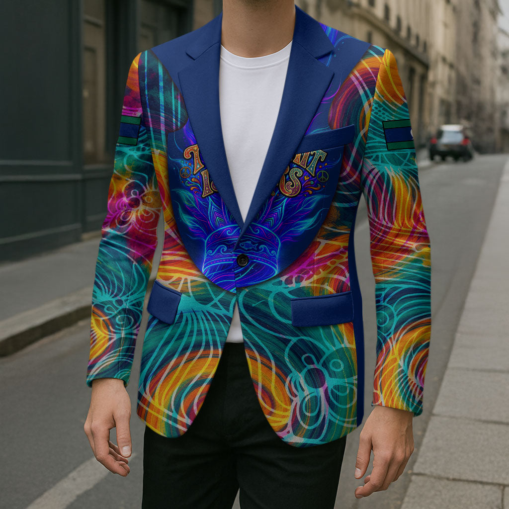 Torres Strait Islanders Sea Turtle Blazer Indigenous Tribal Peace Art Cultural Headdress Motif