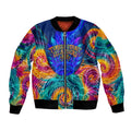 Torres Strait Islanders Sea Turtle Bomber Jacket Indigenous Tribal Peace Art Cultural Headdress Motif