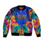 Torres Strait Islanders Sea Turtle Bomber Jacket Indigenous Tribal Peace Art Cultural Headdress Motif