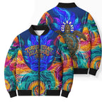 Torres Strait Islanders Sea Turtle Bomber Puffer Jacket Indigenous Tribal Peace Art Cultural Headdress Motif