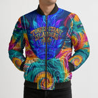 Torres Strait Islanders Sea Turtle Bomber Puffer Jacket Indigenous Tribal Peace Art Cultural Headdress Motif