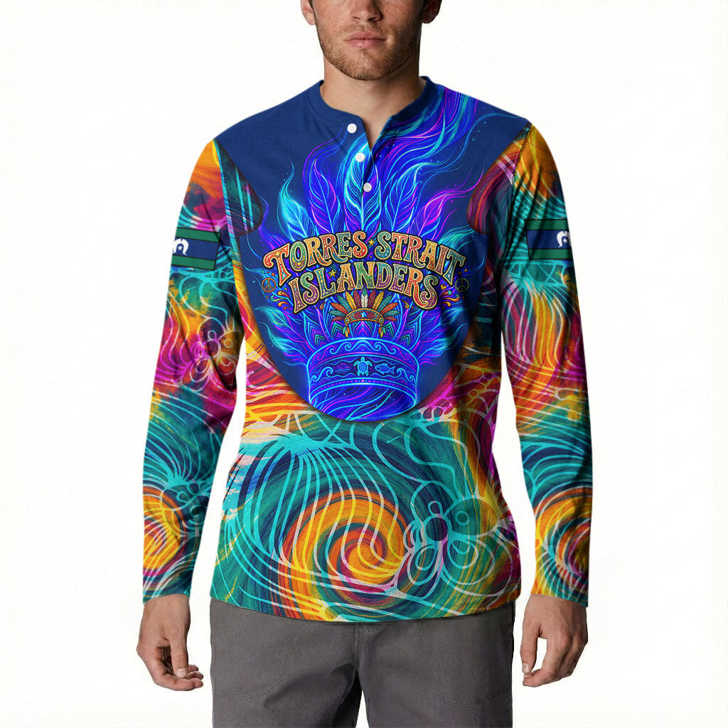 Torres Strait Islanders Sea Turtle Button Sweatshirt Indigenous Tribal Peace Art Cultural Headdress Motif