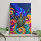 Torres Strait Islanders Sea Turtle Canvas Wall Art Indigenous Tribal Peace Art Cultural Headdress Motif