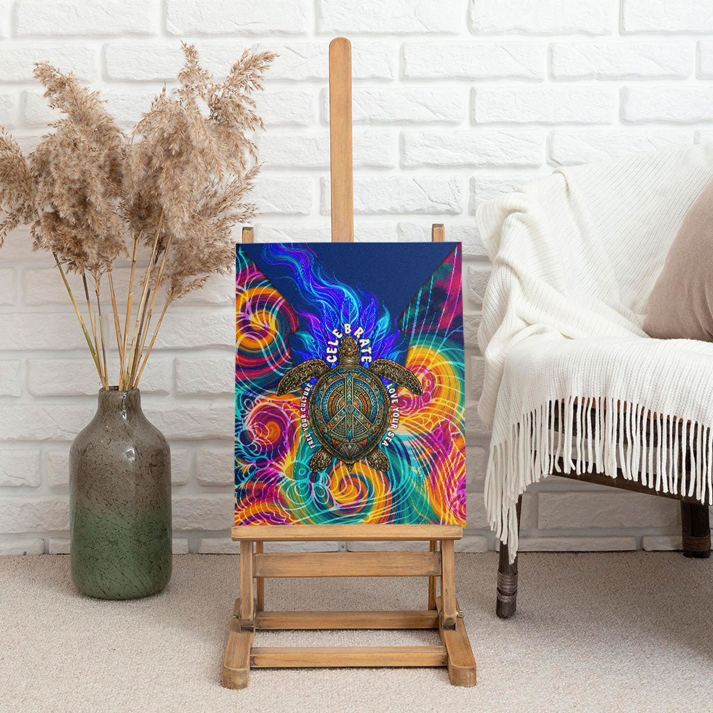 Torres Strait Islanders Sea Turtle Canvas Wall Art Indigenous Tribal Peace Art Cultural Headdress Motif