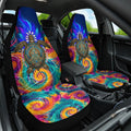 Torres Strait Islanders Sea Turtle Car Seat Cover Indigenous Tribal Peace Art Cultural Headdress Motif