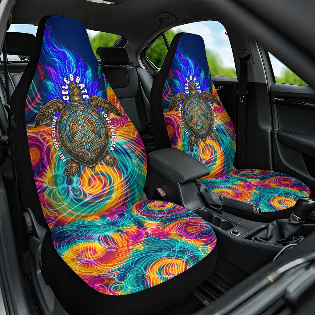 Torres Strait Islanders Sea Turtle Car Seat Cover Indigenous Tribal Peace Art Cultural Headdress Motif