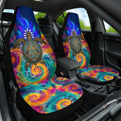 Torres Strait Islanders Sea Turtle Car Seat Cover Indigenous Tribal Peace Art Cultural Headdress Motif