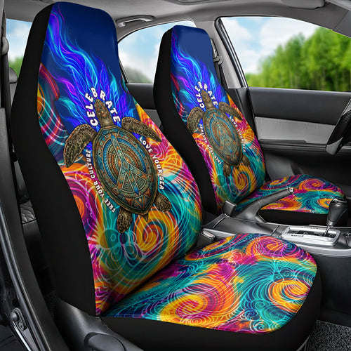 Torres Strait Islanders Sea Turtle Car Seat Cover Indigenous Tribal Peace Art Cultural Headdress Motif