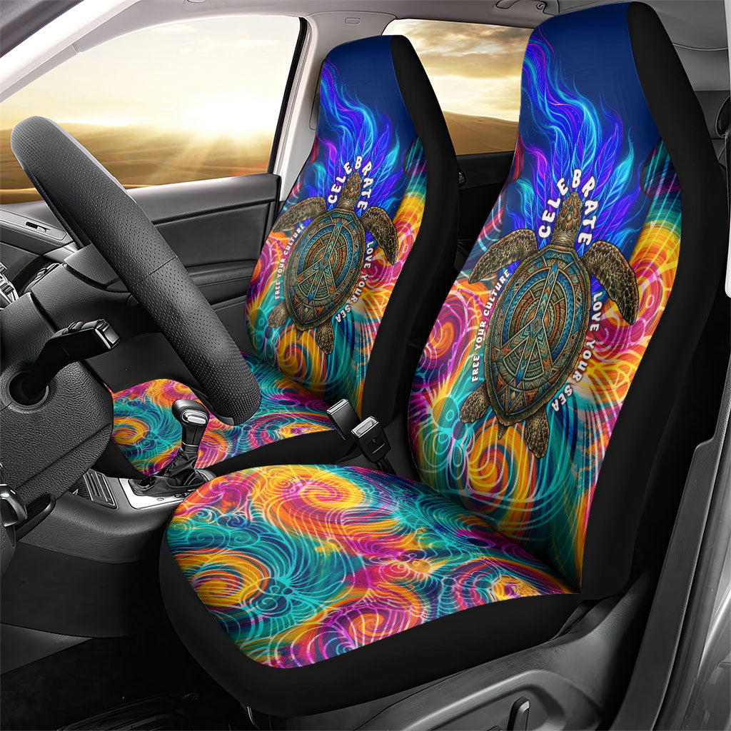 Torres Strait Islanders Sea Turtle Car Seat Cover Indigenous Tribal Peace Art Cultural Headdress Motif