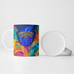 Torres Strait Islanders Sea Turtle Ceramic Mug Indigenous Tribal Peace Art Cultural Headdress Motif