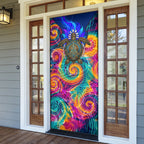 Torres Strait Islanders Sea Turtle Door Cover Indigenous Tribal Peace Art Cultural Headdress Motif