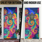 Torres Strait Islanders Sea Turtle Door Cover Indigenous Tribal Peace Art Cultural Headdress Motif
