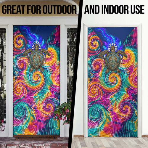 Torres Strait Islanders Sea Turtle Door Cover Indigenous Tribal Peace Art Cultural Headdress Motif
