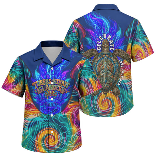 Torres Strait Islanders Sea Turtle Family Matching Tank Maxi Dress and Hawaiian Shirt Indigenous Tribal Peace Art Cultural Headdress Motif