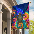 Torres Strait Islanders Sea Turtle Garden Flag Indigenous Tribal Peace Art Cultural Headdress Motif