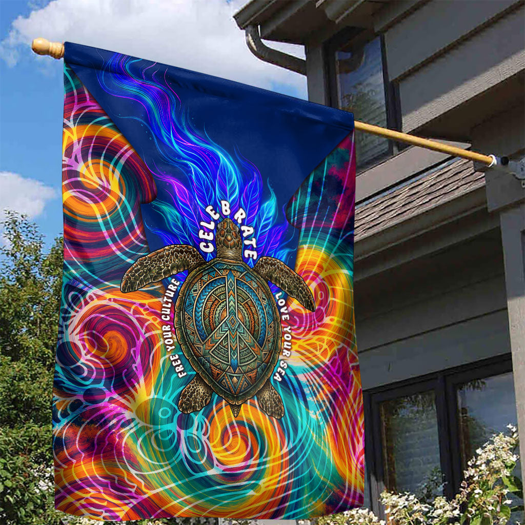 Torres Strait Islanders Sea Turtle Garden Flag Indigenous Tribal Peace Art Cultural Headdress Motif