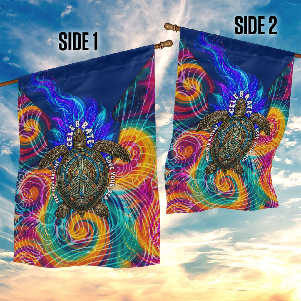Torres Strait Islanders Sea Turtle Garden Flag Indigenous Tribal Peace Art Cultural Headdress Motif