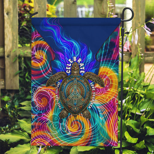 Torres Strait Islanders Sea Turtle Garden Flag Indigenous Tribal Peace Art Cultural Headdress Motif
