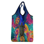 Torres Strait Islanders Sea Turtle Grocery Bag Indigenous Tribal Peace Art Cultural Headdress Motif