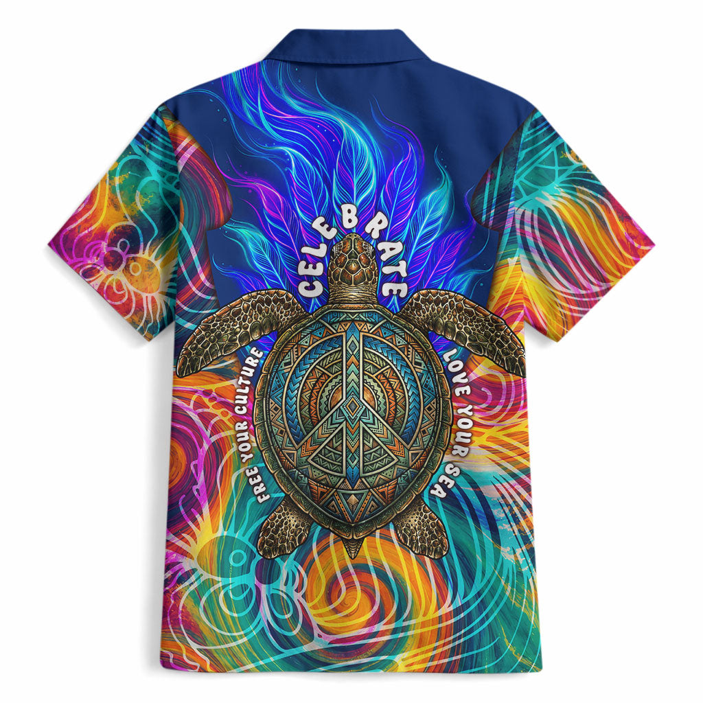 Torres Strait Islanders Sea Turtle Hawaiian Shirt Indigenous Tribal Peace Art Cultural Headdress Motif