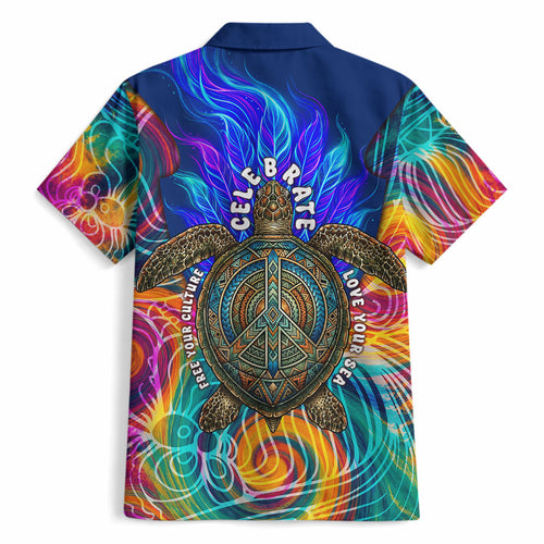 Torres Strait Islanders Sea Turtle Hawaiian Shirt Indigenous Tribal Peace Art Cultural Headdress Motif