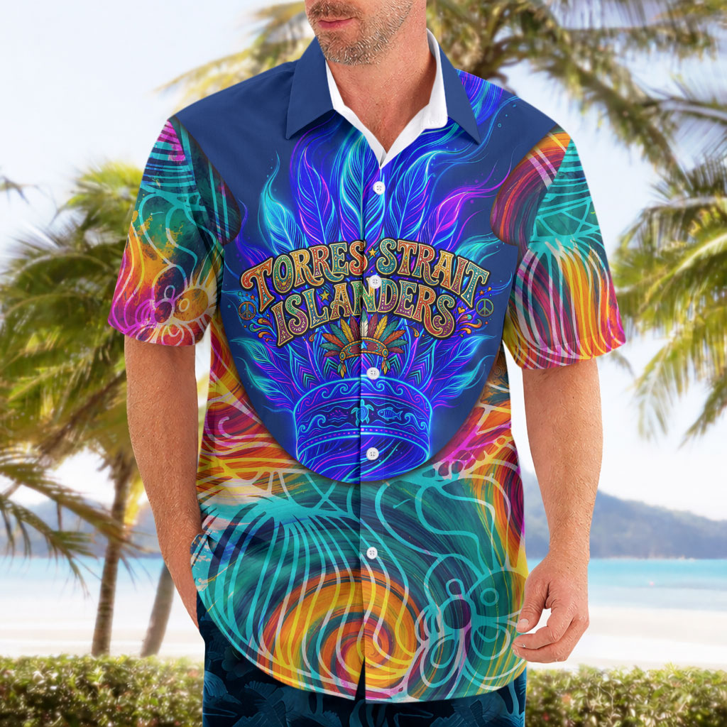 Torres Strait Islanders Sea Turtle Hawaiian Shirt Indigenous Tribal Peace Art Cultural Headdress Motif