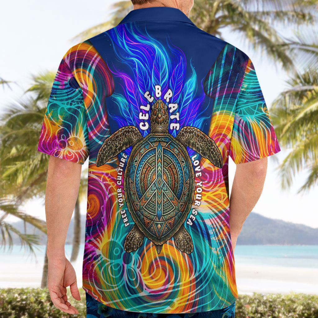 Torres Strait Islanders Sea Turtle Hawaiian Shirt Indigenous Tribal Peace Art Cultural Headdress Motif