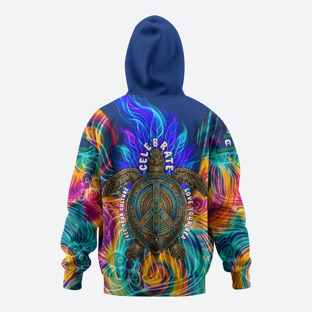 Torres Strait Islanders Sea Turtle Hoodie Indigenous Tribal Peace Art Cultural Headdress Motif