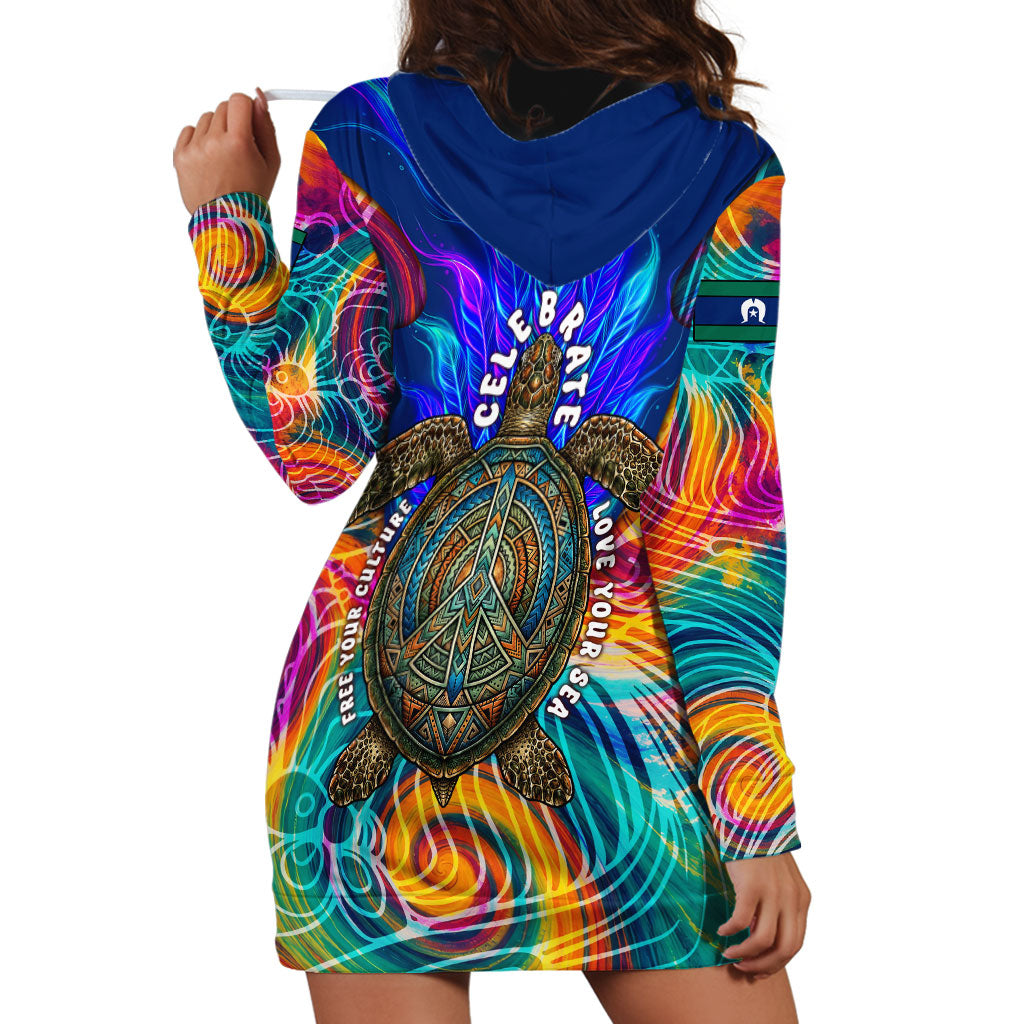 Torres Strait Islanders Sea Turtle Hoodie Dress Indigenous Tribal Peace Art Cultural Headdress Motif