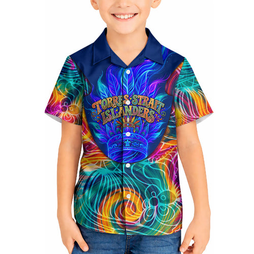 Torres Strait Islanders Sea Turtle Kid Hawaiian Shirt Indigenous Tribal Peace Art Cultural Headdress Motif