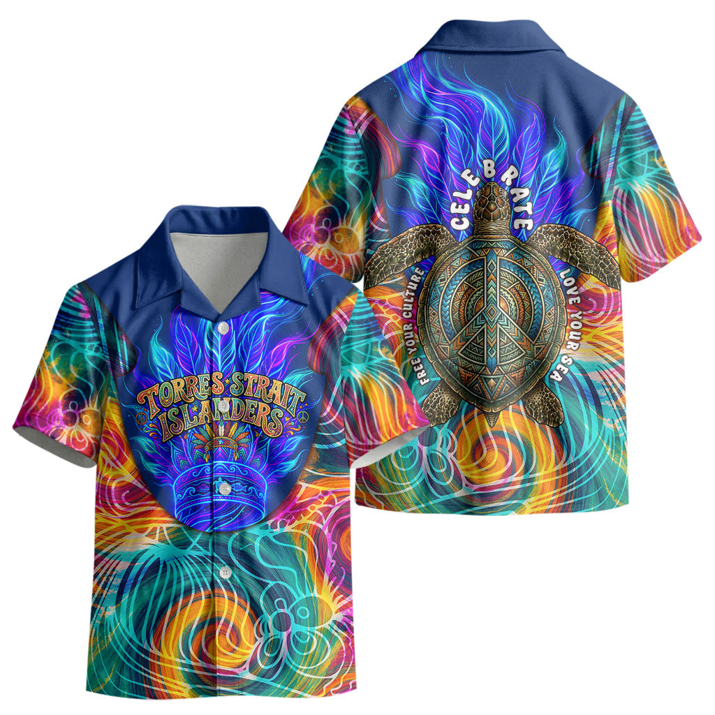 Torres Strait Islanders Sea Turtle Kid Hawaiian Shirt Indigenous Tribal Peace Art Cultural Headdress Motif
