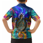 Torres Strait Islanders Sea Turtle Kid Hawaiian Shirt Indigenous Tribal Peace Art Cultural Headdress Motif