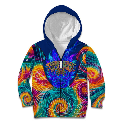 Torres Strait Islanders Sea Turtle Kid Hoodie Indigenous Tribal Peace Art Cultural Headdress Motif