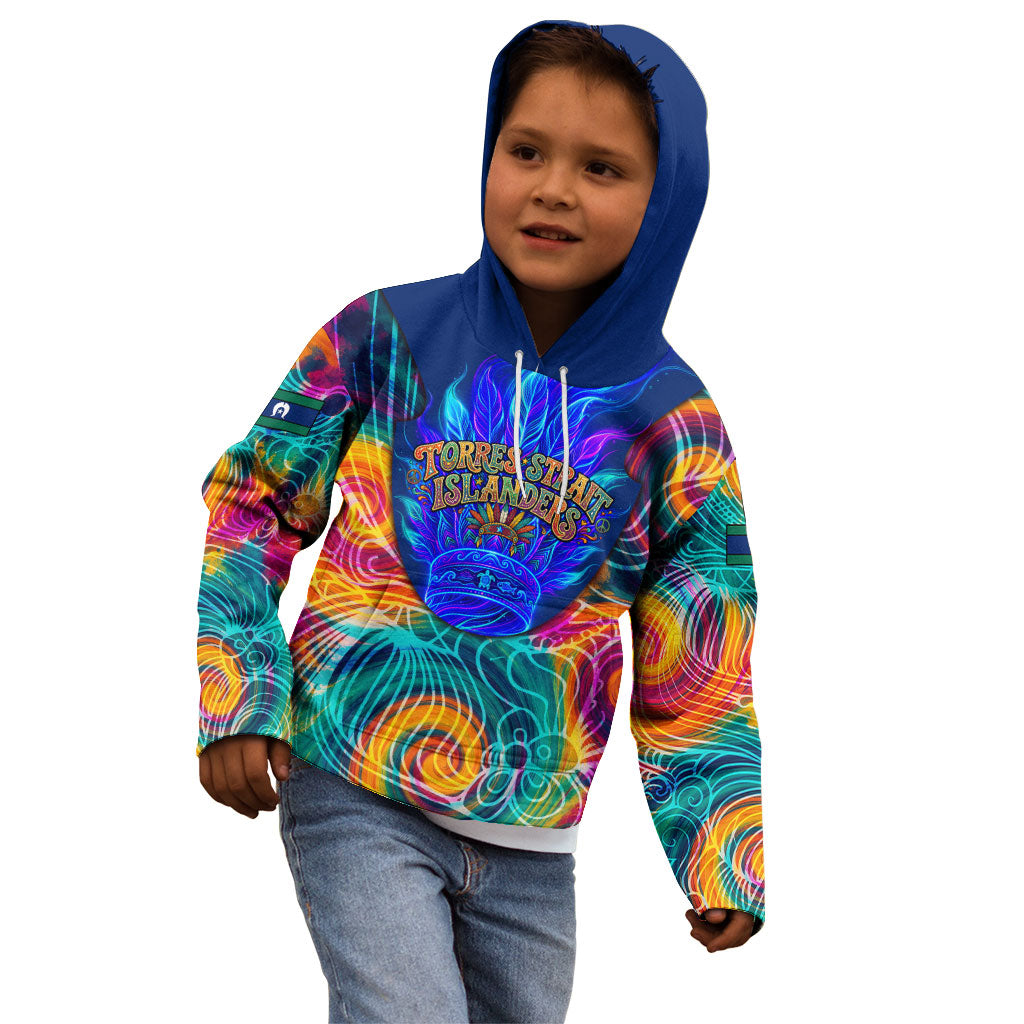 Torres Strait Islanders Sea Turtle Kid Hoodie Indigenous Tribal Peace Art Cultural Headdress Motif