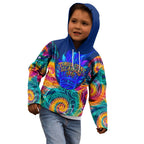 Torres Strait Islanders Sea Turtle Kid Hoodie Indigenous Tribal Peace Art Cultural Headdress Motif